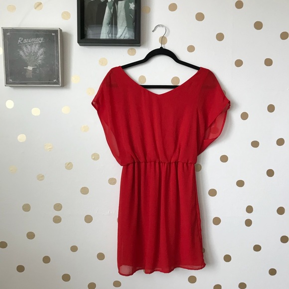 Lush Dresses & Skirts - Lush Red Blouson Dress